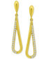 Фото #1 товара Cubic Zirconia Pavé Drop Earrings in 18k Gold-Plated Sterling Silver, Created for Macy's