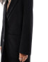 Pull&Bear tailored double button coat in black Черный, S - EU 36 - фото #4