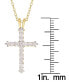 ფოტო #4 პროდუქტის Diamond Cross Pendant Necklace (1/2 ct. t.w.) in Sterling Silver or 14k Gold-Plate Over Sterling Silver, 16" + 2" Extender