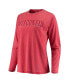 Women's Red Wisconsin Badgers Tonal Block Vintage-Like Wash Long Sleeve T-shirt