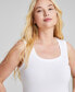 Фото #3 товара Women's Ribbed Seamless Square-Neck Tank Top, Created for Macy's