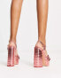 Фото #4 товара Public Desire Wide Fit – Exklusiv – Kiss – Sandaletten in Metallic-Rosa mit Plateausohle