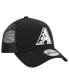 Фото #3 товара Men's Black Arizona Diamondbacks A-Frame 9FORTY Trucker Adjustable Hat