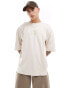 Pull&bear boxy original power printed t-shirt in beige