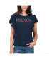 ფოტო #1 პროდუქტის Women's Navy Minnesota Twins Crowd Wave T-shirt