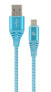 Gembird CC-USB2B-AMMBM-2M-VW - 2 m - Micro-USB B - USB A - USB 2.0 - 480 Mbit/s - Blue - White