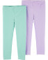 Фото #7 товара Toddler 2-Pack Turquoise & Purple Leggings Set 5T