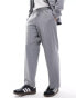 ASOS DESIGN pull on barrel leg suit trousers in grey