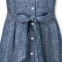 Фото #5 товара Women's Short Sleeve Button Front Chambray Dress with Waist Sash