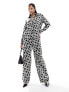 Фото #1 товара Y.A.S satin trouser co-ord in mono print