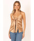 Women's Leif Tie Front Cami - Bronze/Gold