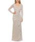 ფოტო #1 პროდუქტის Women's Metallic Ruffled Gown