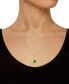 ფოტო #2 პროდუქტის Peridot (2-3/8 Ct. T.W.) and Diamond (1/2 Ct. T.W.) Halo Pendant Necklace in 14K Yellow Gold