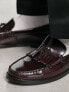 Фото #3 товара ASOS DESIGN loafers with fringe detail in polished burgundy leather