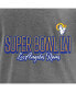 ფოტო #5 პროდუქტის Women's Heathered Charcoal Los Angeles Rams Super Bowl LVI Bound Fade Script Stripe Notch Neck T-shirt