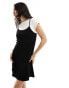 Фото #2 товара Miss Selfridge 2 in 1 bow detail cami dress in black