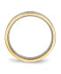 Titanium Polished Yellow CZ Grooved Comfort Fit Band Ring