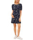 ფოტო #1 პროდუქტის Women's Printed Puff-Sleeve Pullover Knit Dress