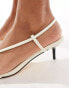 Truffle Collection kitten heel sandals in white