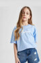 Kız Çocuk T-shirt C2223a8/be551 Lt.blue