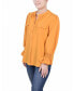 Women's Long Sleeve Y Neck Blouse Golden Glow, M - фото #3