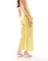 Mango linen mix co-ord tailored trousers in yellow