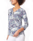 ფოტო #3 პროდუქტის Women's Paisley-Print Moss Crepe Embellished-Neck Top