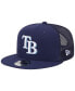 Men's Navy Tampa Bay Rays Team Color Trucker 9FIFTY Snapback Hat