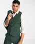 ASOS DESIGN skinny waistcoat in forest green