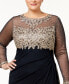 Фото #3 товара Plus Size Embroidered Illusion Gown