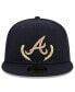 Фото #2 товара Men's Navy Atlanta Braves Gold Leaf 59FIFTY Fitted Hat
