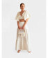 ფოტო #2 პროდუქტის Women's Pleated mid-rise summer maxi skirt