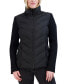 ფოტო #5 პროდუქტის Women's Mix-Knit-Sleeve Hooded Packable Puffer Coat