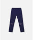 Фото #1 товара Big Girls Organic Cotton Legging With Knee Print Navy