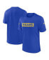 Men's Royal Los Angeles Rams Sideline Player Performance T-Shirt