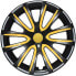 Фото #1 товара OMAC Hubcaps Wheel Trims Set 16 Inch Compatible with Car Car Made of Pa66 M20 + PP ABS Material Steel Rims Wheel Centre Caps 1 Set (4 Pieces) Black/Yellow Front and Rear