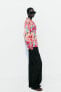Фото #3 товара Рубашка из сатина с цветочным принтом ZARA