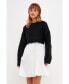 Women's Sweater with Poplin Mini Dress