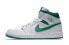 Фото #3 товара Кроссовки Nike Air Jordan 1 Mid White Mystic Green (Белый, Зеленый)