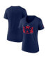 Фото #1 товара Women's Navy Washington Capitals Authentic Pro Core Collection Secondary Logo V-Neck T-shirt