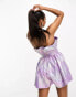 Фото #4 товара Collective the Label Petite exclusive bandeau ruched playsuit in lilac sequin