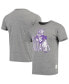 Фото #2 товара Men's Heathered Gray Kansas State Wildcats Vintage-Inspired Logo Tri-Blend T-shirt