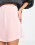 Фото #2 товара ASOS DESIGN satin mini skirt with curved hem in pink jam