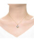 ფოტო #2 პროდუქტის Sterling Silver Round and Baguette Colored Cubic Zirconia Wreath Pendant Necklace