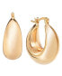 ფოტო #1 პროდუქტის Silver Plated or 18k Gold Plated Brass Puff Hoop Earring