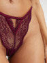 Hunkemoller Isabella lace brazilian brief with cutout detail in purple