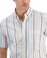 Фото #3 товара Men's Lucky Striped Short-Sleeve Seersucker Shirt, Created for Macy's