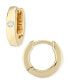 ფოტო #1 პროდუქტის Diamond Accent Small Hinged Hoop in 14K Yellow Gold