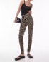 Topshop Tall leopard print legging in brown