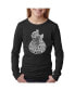 Big Girl's Word Art Long Sleeve T-Shirt - Rock Guitar Head